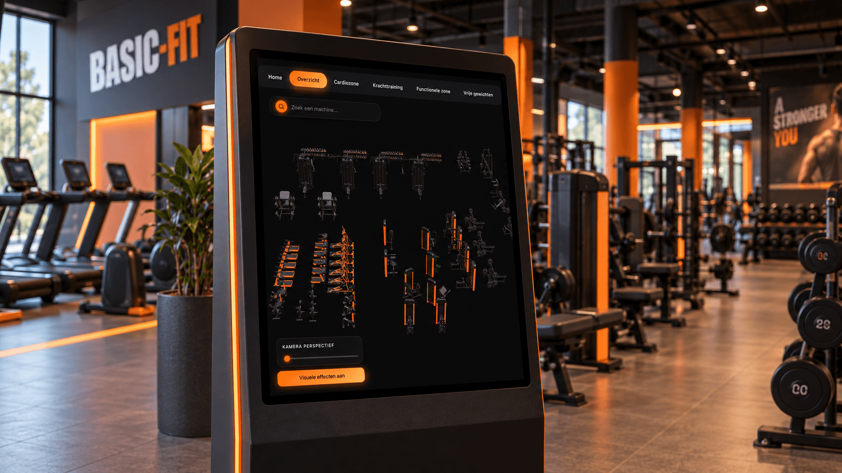 Gym Atlas — Interactive 3D gym kiosk concept