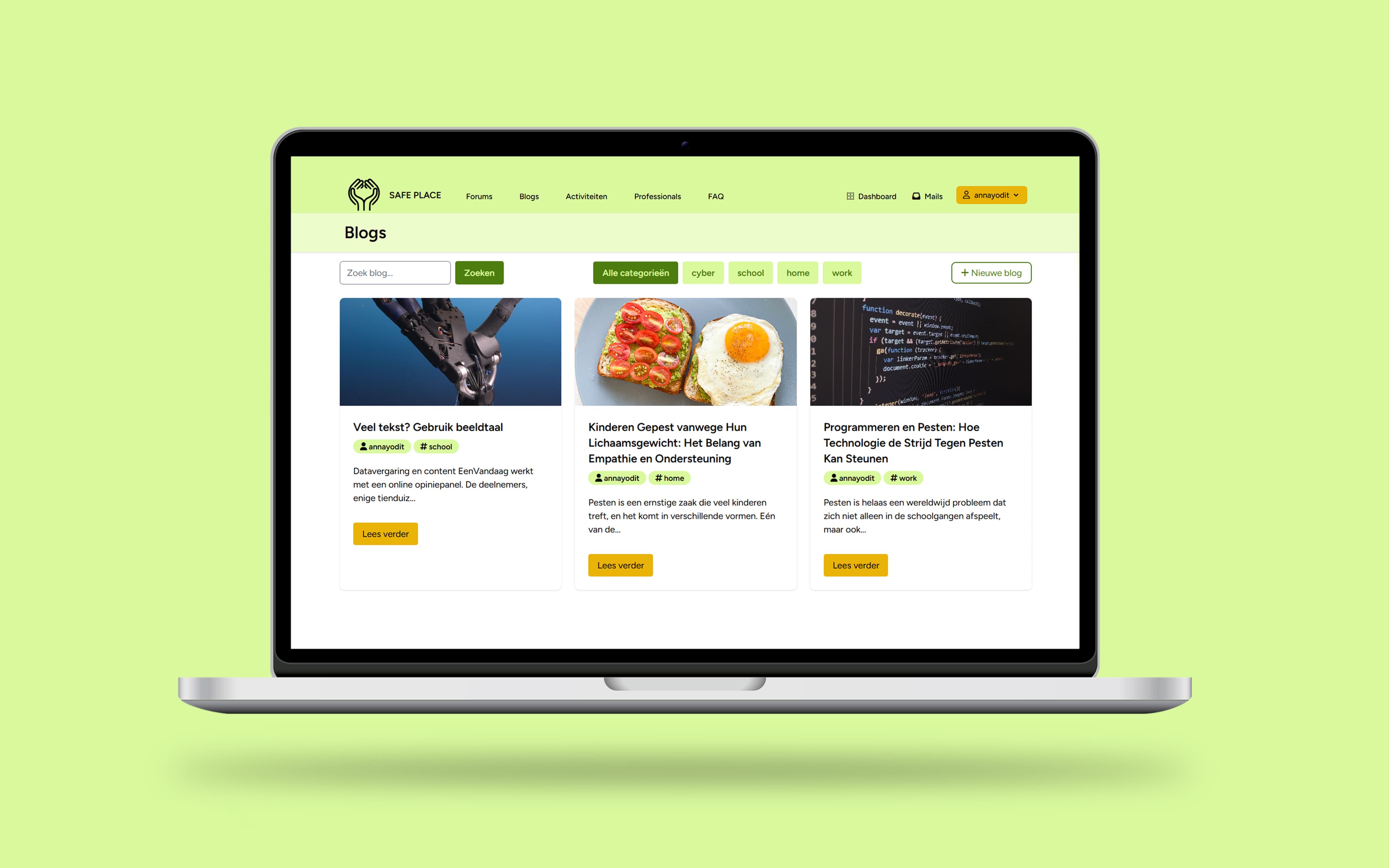 Safe Place — Online support platform